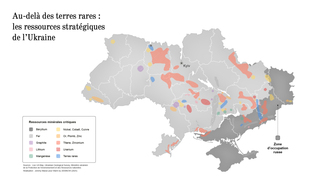 Carte sur les ressources stratégiques de l'Ukraine.