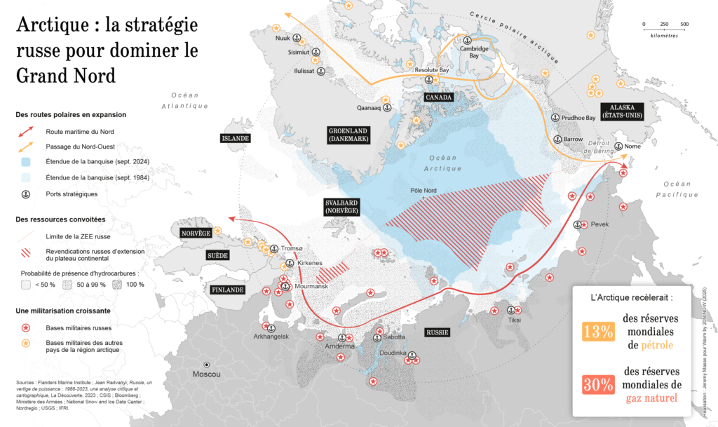 Carte - Artique : la stratégie russe pour dominer le grand nord Arctique russe