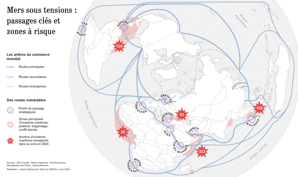 Carte sur la géopolitique des mers