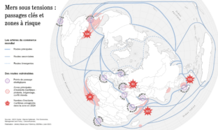 Carte sur la géopolitique des mers