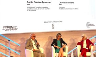 Agnès Pannier-Runacher et Laurence Tubiana lors du Forum de Giverny, le 5 septembre.
