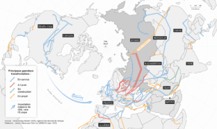 Carte représentant les nouvelles routes du gaz