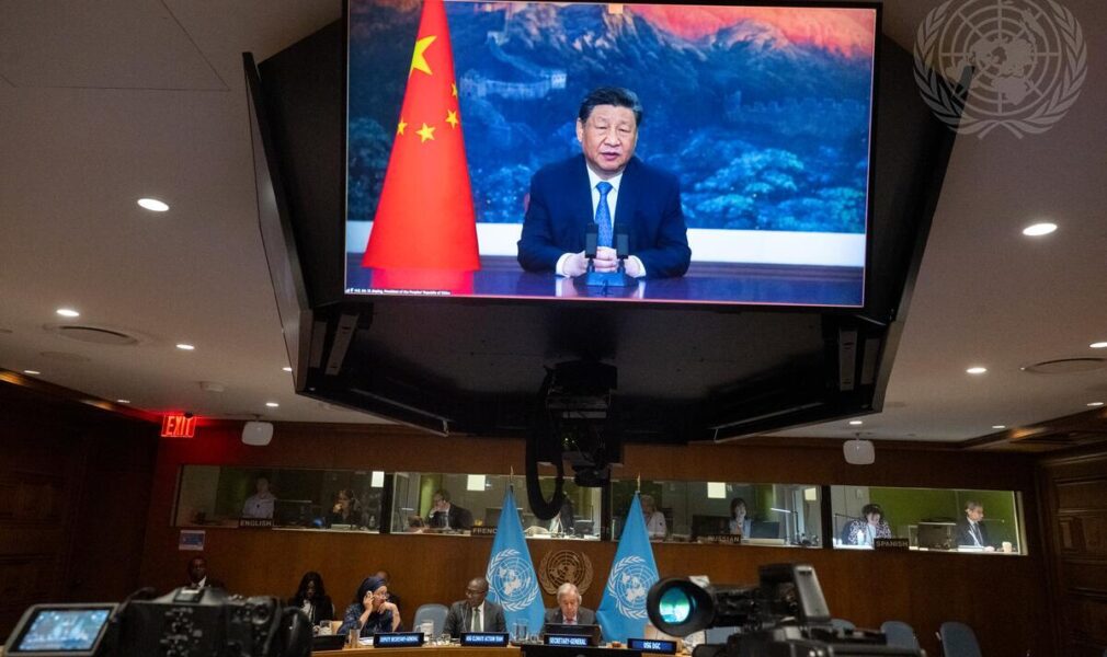 Le président chinois Xi Jinping lors d'une réunion sur le climat à l'ONU.