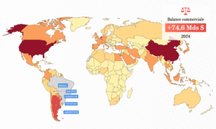 Brésil, géant du Mercosur : carte du monde représentant les exportations du Brésil