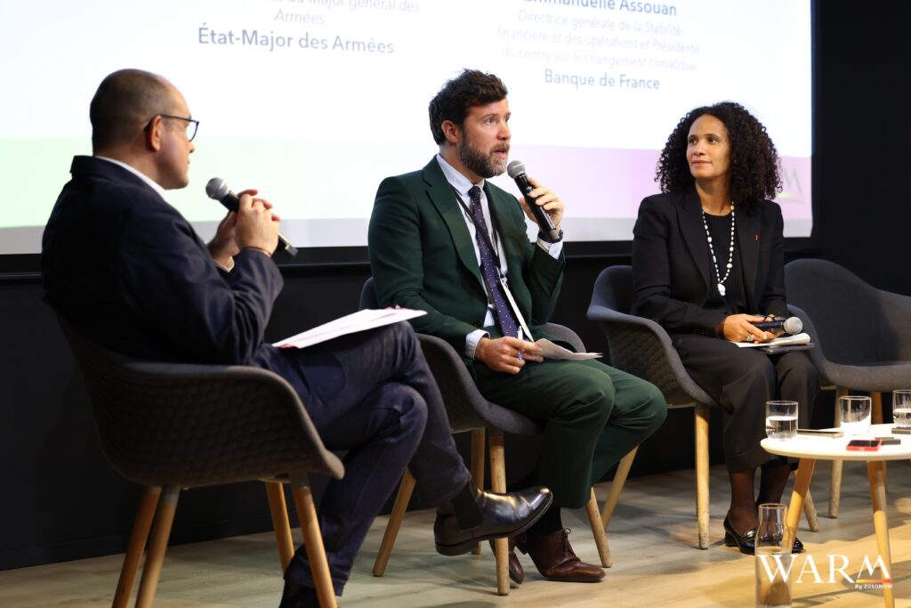 De gauche à droite, Lucas Menget, Bastien Alex et Emmanuelle Assouan, le 5 novembre, à Paris.