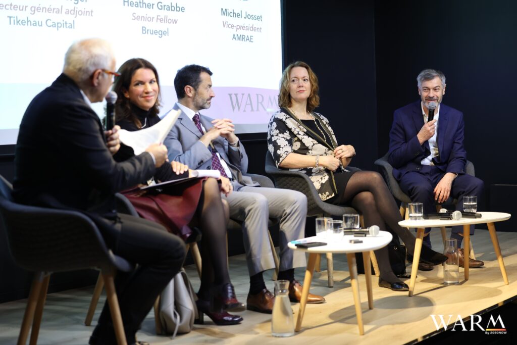 De gauche à droite, Vincent Giret, Katarina Csefalvayova, Thomas Friedberger, Heather Grabbe et Michel Josset, le 5 novembre, à Paris.