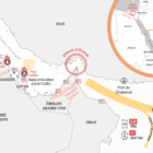 Cartographie d'Ormuz, un détroit stratégique pour l'énergie intégrant les points de passage stratégiques ainsi que les différentes ressources énergétiques.